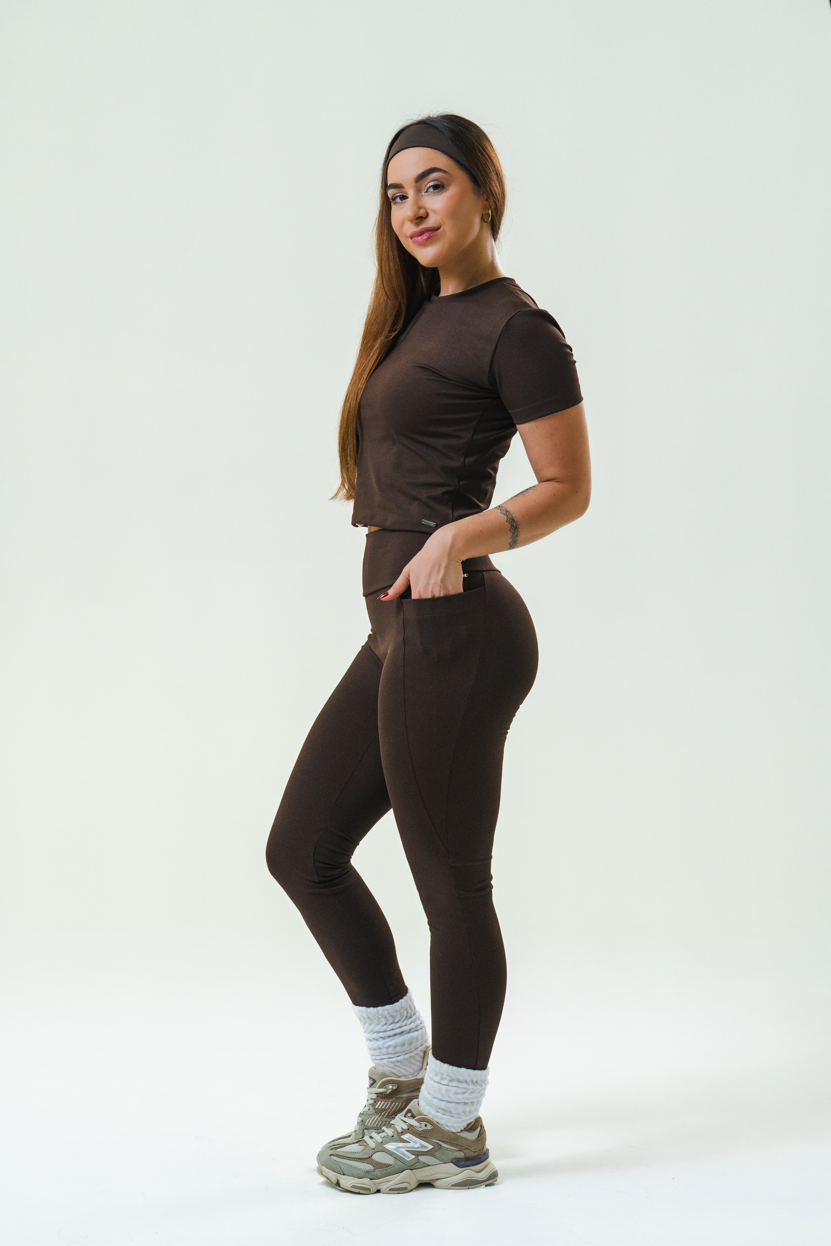 Legging recorte marrom