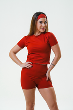 Shorts de academia vermelho