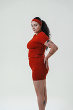 Shorts de academia vermelho